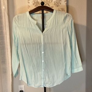 Loft Outlet Mint Clip Dot Button-Up Blouse